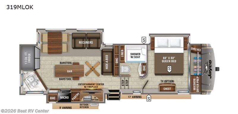 2020 Jayco Eagle 319MLOK - Used Fifth Wheel For Sale by Best RV Center in Turlock, California features Slideout