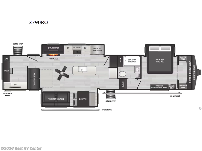 2026 Keystone Arcadia 3790RO - New Fifth Wheel For Sale by Best RV Center in Turlock, California features Slideout