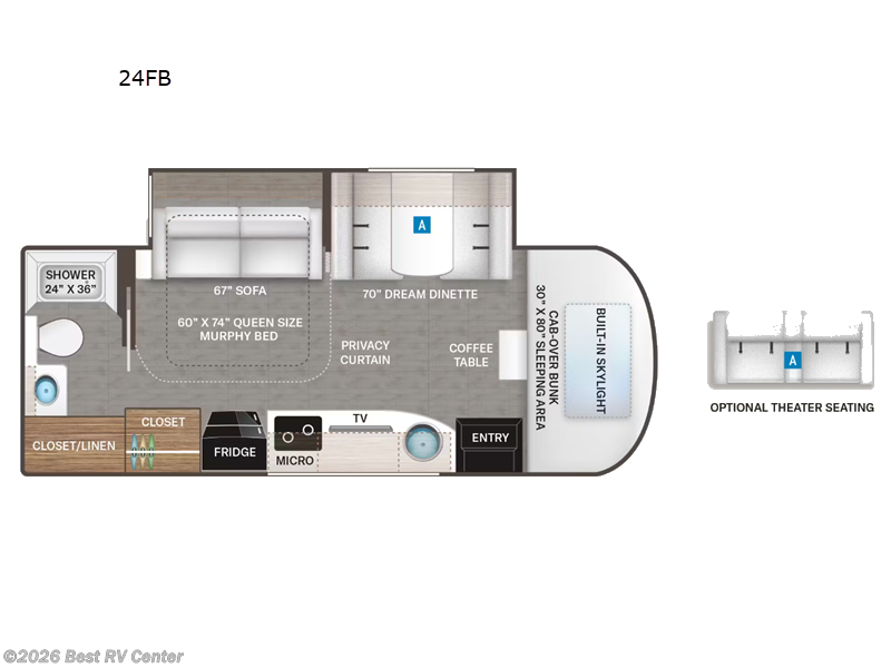 2027 Thor Motor Coach Delano Sprinter 24FB - New Class C For Sale by Best RV Center in Turlock, California features Slideout