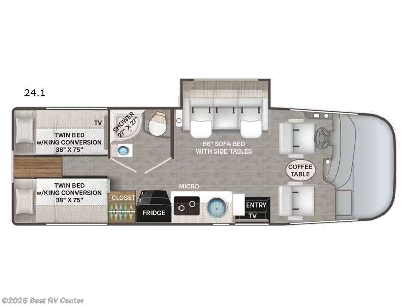 2027 Thor Motor Coach Vegas 24.1 - New Class A For Sale by Best RV Center in Turlock, California features Slideout