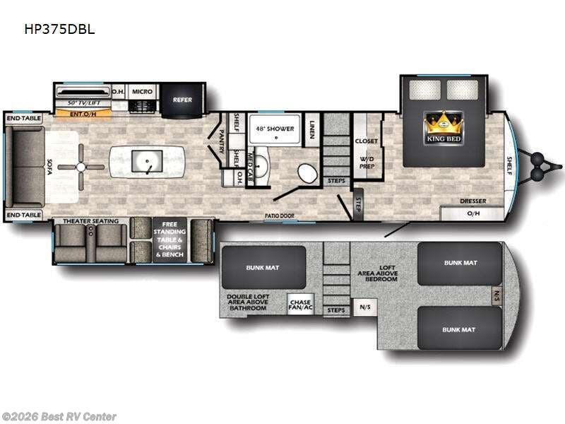 2025 CrossRoads Hampton HP375DBL - New Destination Trailer For Sale by Best RV Center in Turlock, California features Slideout