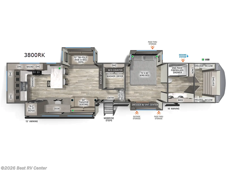 2027 Forest River Sierra 3800RK - New Fifth Wheel For Sale by Best RV Center in Turlock, California features Slideout