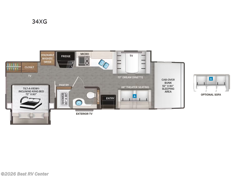 2027 Thor Motor Coach Inception 34XG - New Super C For Sale by Best RV Center in Turlock, California features Slideout