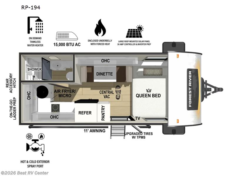 2027 Forest River R Pod RP-194 - New Travel Trailer For Sale by Best RV Center in Turlock, California