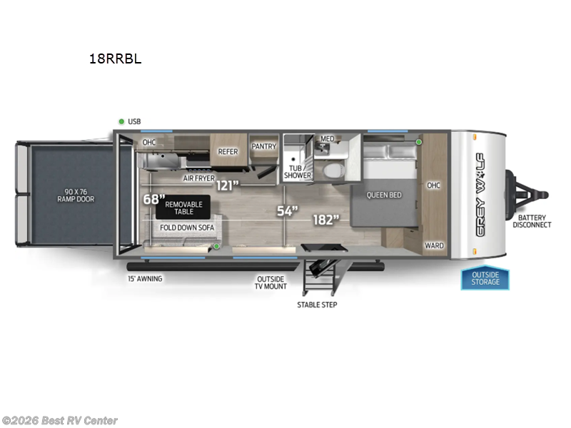 2027 Forest River Cherokee Grey Wolf Black Label 18RRBL - New Toy Hauler For Sale by Best RV Center in Turlock, California