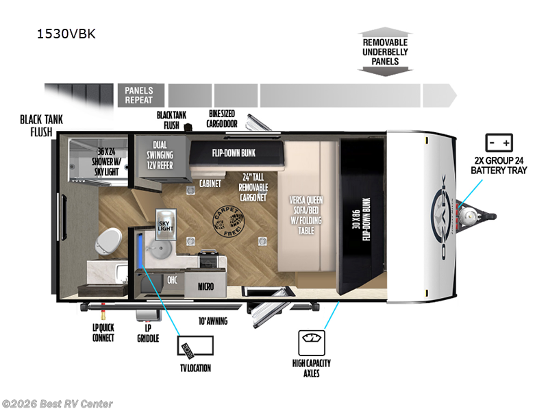 2023 Forest River Ozark 1530VBK - Used Travel Trailer For Sale by Best RV Center in Turlock, California