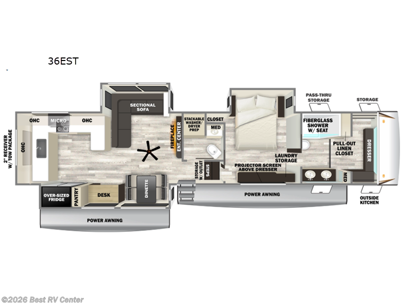2027 Forest River Cherokee Sabre 36EST - New Fifth Wheel For Sale by Best RV Center in Turlock, California features Slideout