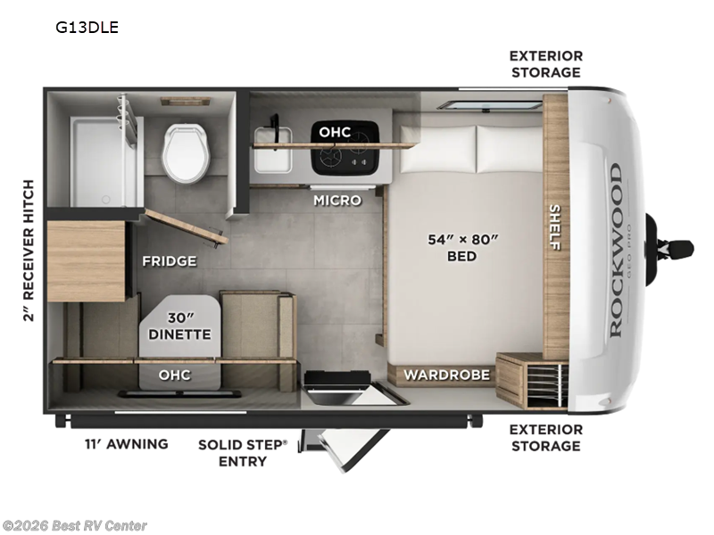 2027 Forest River Rockwood Geo Pro G13DLE - New Travel Trailer For Sale by Best RV Center in Turlock, California