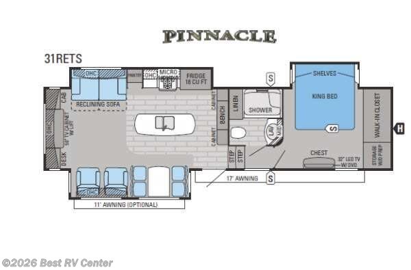 2015 Jayco Pinnacle 31RETS - Used Fifth Wheel For Sale by Best RV Center in Turlock, California features Slideout
