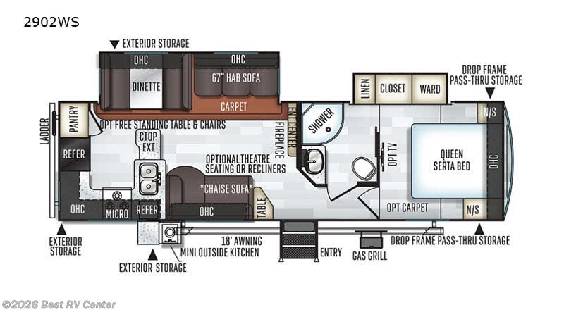 2019 Forest River Rockwood Ultra Lite 2902WS - Used Travel Trailer For Sale by Best RV Center in Turlock, California features Slideout