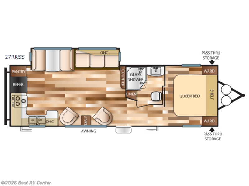 2018 Forest River Wildwood 27RKSS - Used Travel Trailer For Sale by Best RV Center in Turlock, California features Slideout