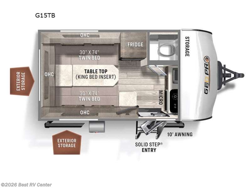2023 Forest River Rockwood Geo Pro G15TB - Used Travel Trailer For Sale by Best RV Center in Turlock, California