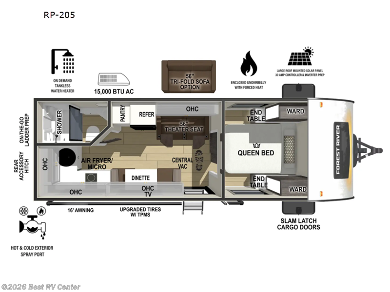 2027 Forest River R Pod RP-205 - New Travel Trailer For Sale by Best RV Center in Turlock, California