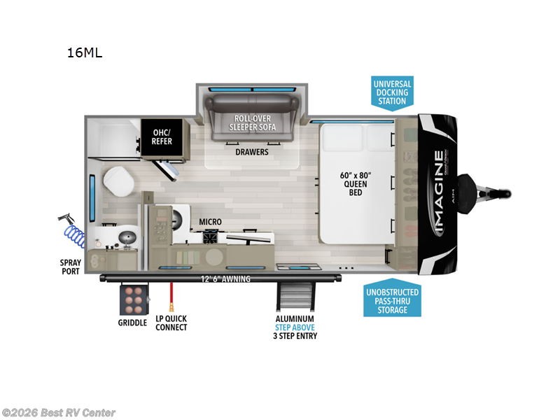 2025 Grand Design Imagine AIM 16ML - Used Travel Trailer For Sale by Best RV Center in Turlock, California features Slideout