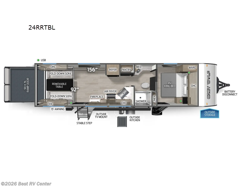 2027 Forest River Cherokee Grey Wolf Black Label 24RRTBL - New Toy Hauler For Sale by Best RV Center in Turlock, California