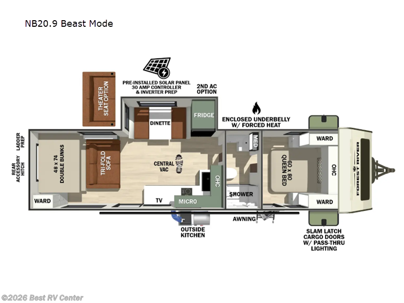 2027 Forest River No Boundaries NB20.9 Beast Mode - New Travel Trailer For Sale by Best RV Center in Turlock, California features Slideout
