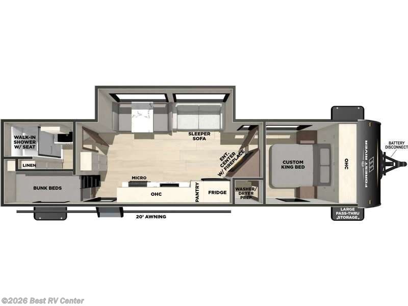 2027 Forest River Vibe 2600BH - New Travel Trailer For Sale by Best RV Center in Turlock, California features Slideout