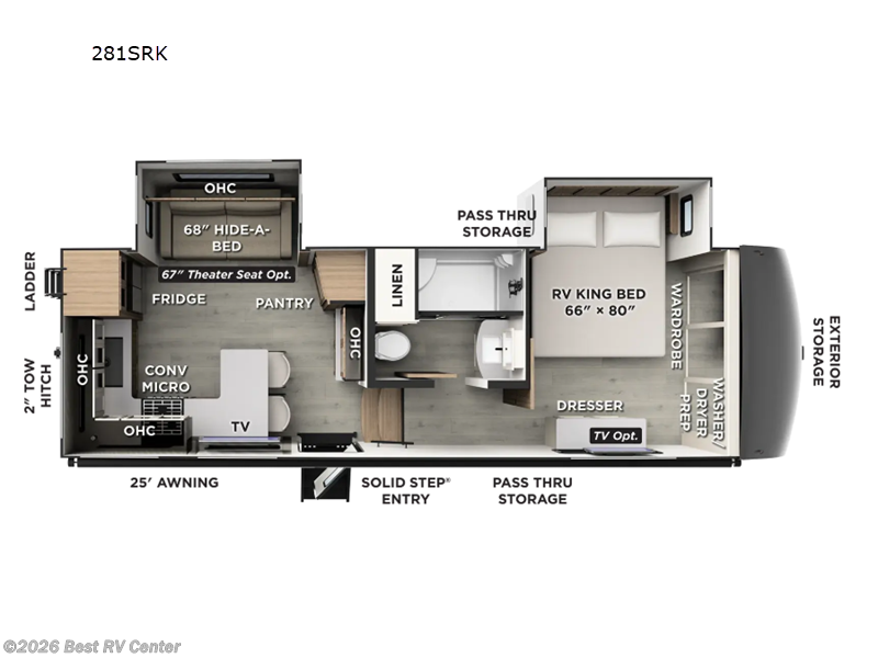 2027 Forest River Rockwood Signature 281SRK - New Fifth Wheel For Sale by Best RV Center in Turlock, California features Slideout