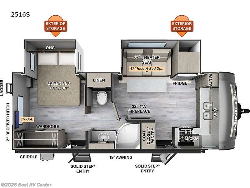 2023 Forest River Rockwood Mini Lite 2516S - Used Travel Trailer For Sale by Best RV Center in Turlock, California features Slideout