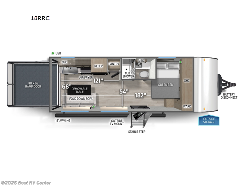 2026 Forest River Cascade 18RRC - New Toy Hauler For Sale by Best RV Center in Turlock, California
