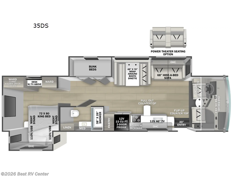 2027 Forest River FR3 35DS - New Class A For Sale by Best RV Center in Turlock, California features Slideout