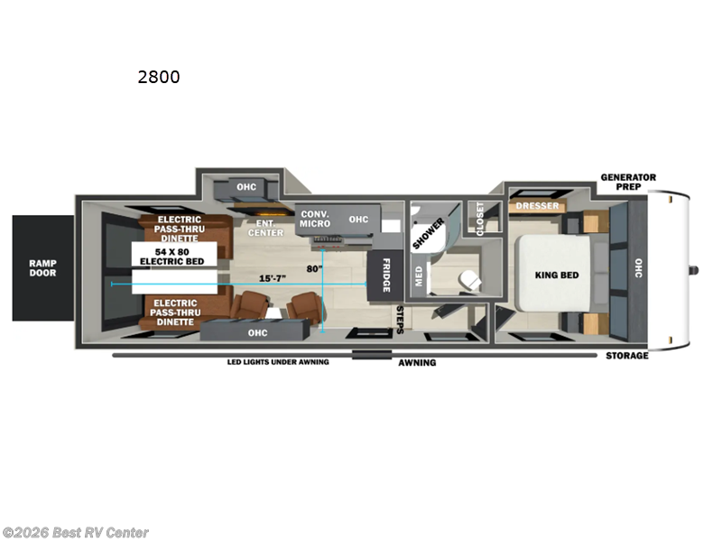2027 Forest River Sandstorm 2800 - New Toy Hauler For Sale by Best RV Center in Turlock, California features Slideout
