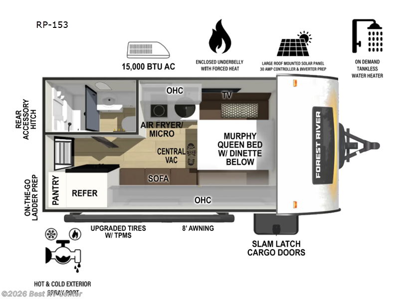 2027 Forest River R Pod RP-153 - New Travel Trailer For Sale by Best RV Center in Turlock, California