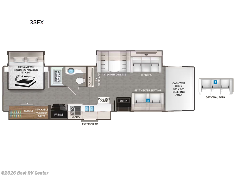 2027 Thor Motor Coach Inception HD 38FX - New Super C For Sale by Best RV Center in Turlock, California features Slideout
