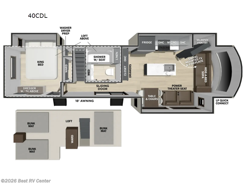 2027 Forest River Cedar Creek Cottage 40CDL - New Destination Trailer For Sale by Best RV Center in Turlock, California features Slideout