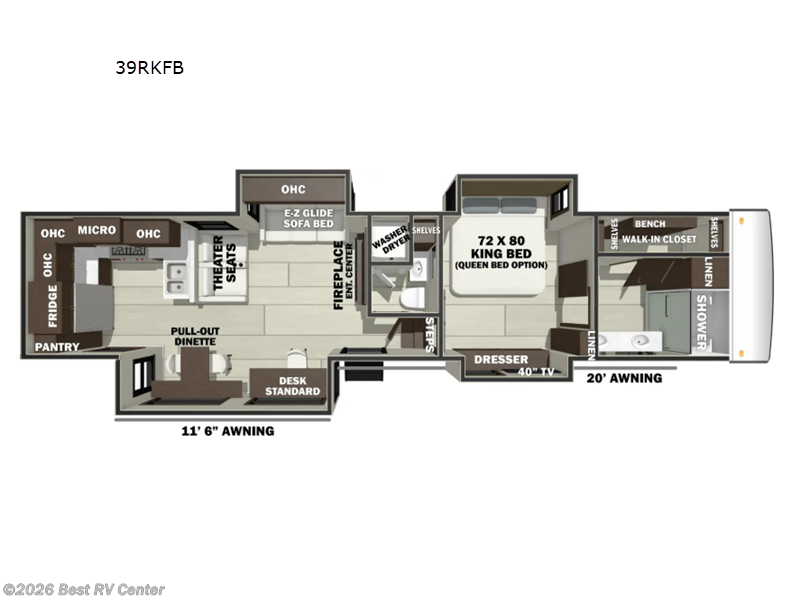 2027 Forest River RiverStone 39RKFB - New Fifth Wheel For Sale by Best RV Center in Turlock, California features Slideout