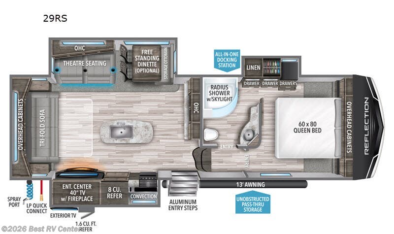 2020 Grand Design Reflection 29RS - Used Fifth Wheel For Sale by Best RV Center in Turlock, California features Slideout