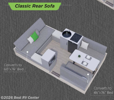 2027 Aliner Classic ALINER  REAR SOFA - New Popup For Sale by Best RV Center in Turlock, California