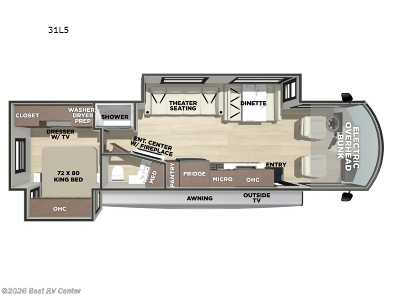 2027 Forest River Georgetown 5 Series 31L5 - New Class A For Sale by Best RV Center in Turlock, California features Slideout