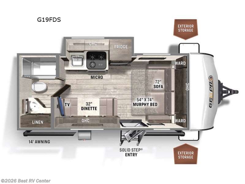 2023 Forest River Rockwood Geo Pro G19FDS - Used Travel Trailer For Sale by Best RV Center in Turlock, California features Slideout