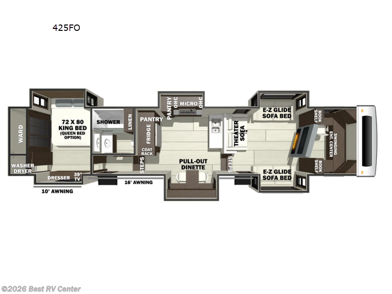 2027 Forest River RiverStone 425FO - New Fifth Wheel For Sale by Best RV Center in Turlock, California features Slideout