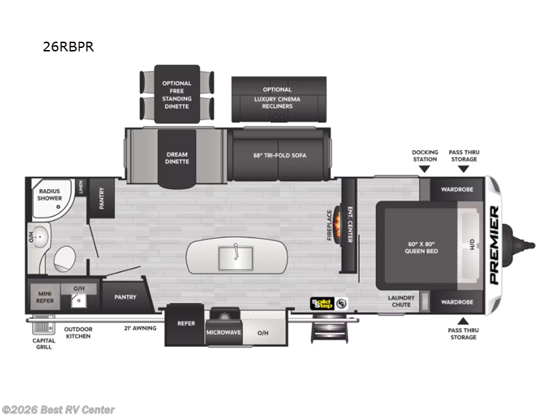 2023 Keystone Premier Ultra Lite 26RBPR - Used Travel Trailer For Sale by Best RV Center in Turlock, California features Slideout