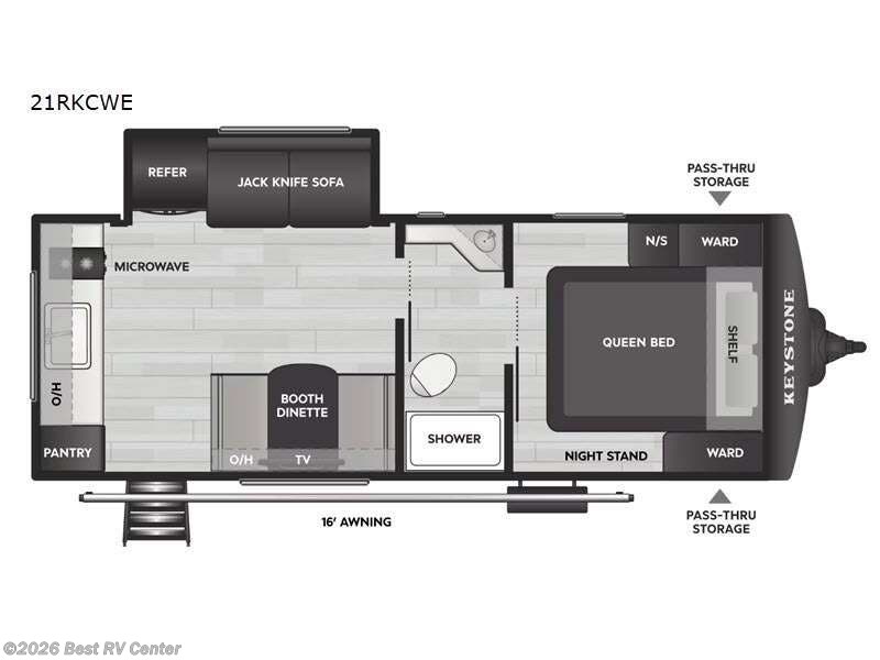 2027 Keystone Bullet Classic 21RKCWE - New Travel Trailer For Sale by Best RV Center in Turlock, California features Slideout