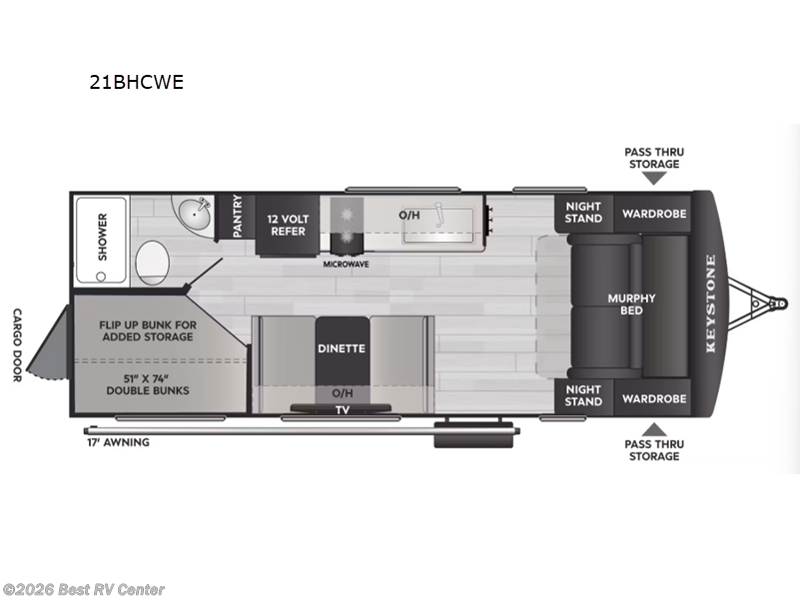 2027 Keystone Bullet Classic 21BHCWE - New Travel Trailer For Sale by Best RV Center in Turlock, California