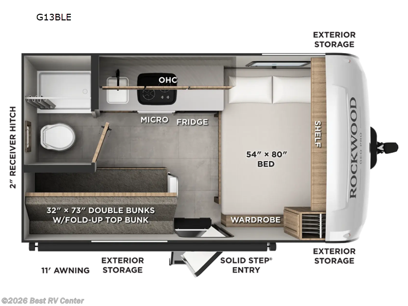 2027 Forest River Rockwood Geo Pro G13BLE - New Travel Trailer For Sale by Best RV Center in Turlock, California