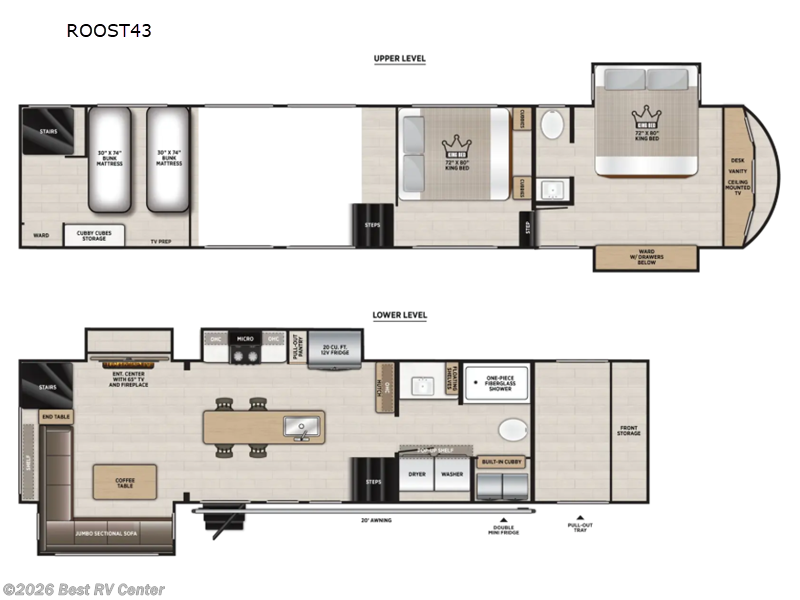 2027 Forest River Wildwood Heritage Glen ROOST43 - New Fifth Wheel For Sale by Best RV Center in Turlock, California features Slideout
