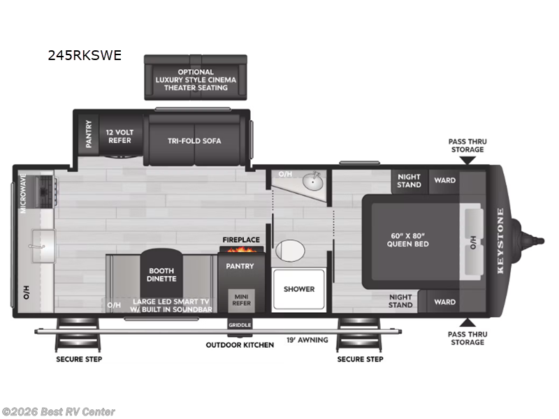 2027 Keystone Bullet Crossfire 245RKSWE - New Travel Trailer For Sale by Best RV Center in Turlock, California features Slideout