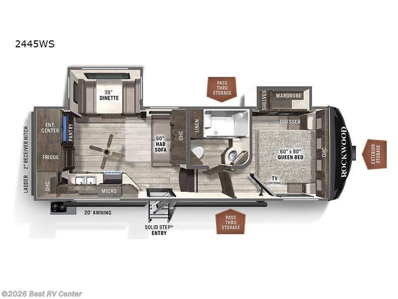 2021 Forest River Rockwood Ultra Lite 2445WS - Used Fifth Wheel For Sale by Best RV Center in Turlock, California features Slideout