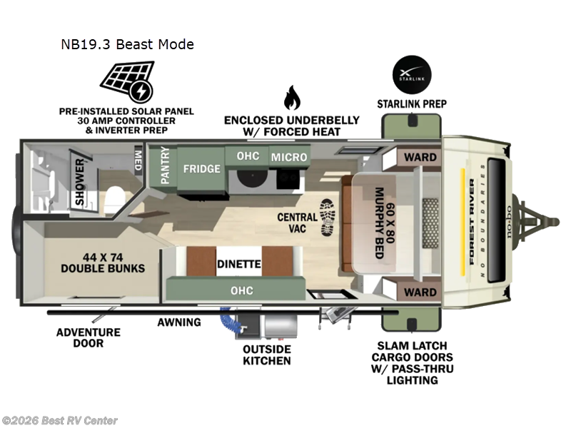 2027 Forest River No Boundaries NB19.3 Beast Mode - New Travel Trailer For Sale by Best RV Center in Turlock, California