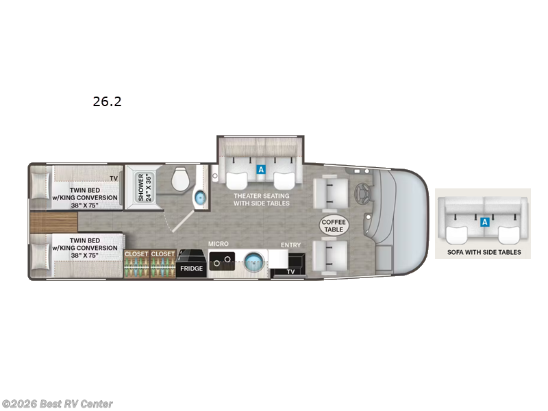 2027 Thor Motor Coach Vegas 26.2 - New Class A For Sale by Best RV Center in Turlock, California features Slideout