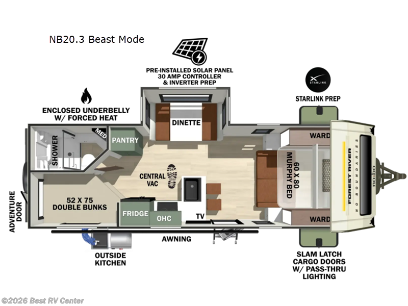2027 Forest River No Boundaries NB20.3 Beast Mode - New Travel Trailer For Sale by Best RV Center in Turlock, California features Slideout