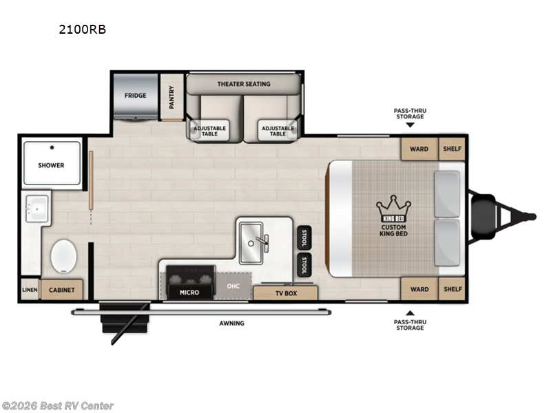 2027 Forest River Vibe 2100RB - New Travel Trailer For Sale by Best RV Center in Turlock, California features Slideout