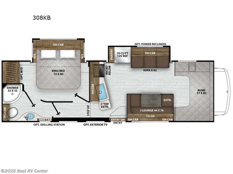 2027 Coachmen Leprechaun 308KB Ford 450 - New Class C For Sale by Best RV Center in Turlock, California features Slideout