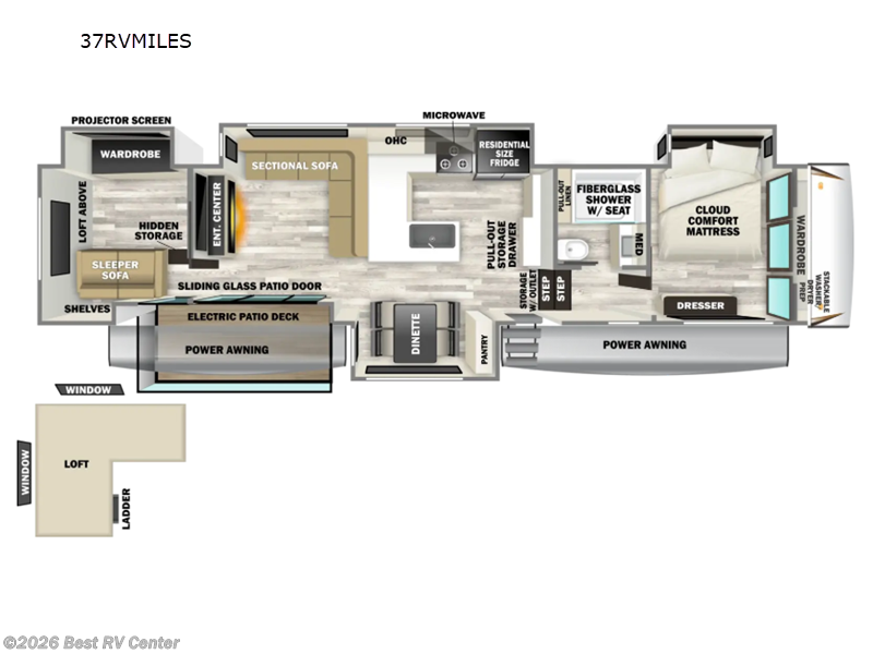 2027 Forest River Sabre 37RVMILES - New Fifth Wheel For Sale by Best RV Center in Turlock, California features Slideout