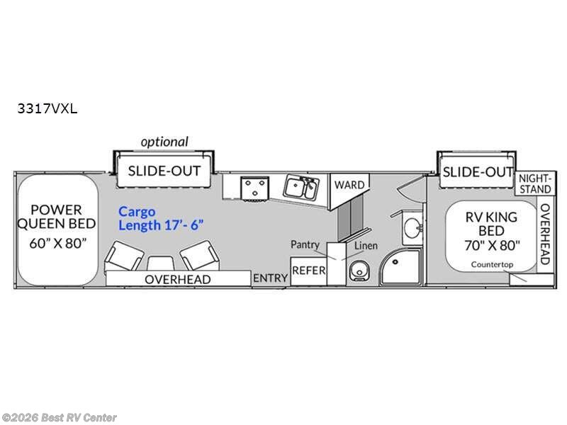 2023 Genesis Supreme Vortex 3317VXL - Used Toy Hauler For Sale by Best RV Center in Turlock, California features Slideout