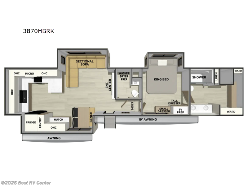2027 Forest River Sierra 3870HBRK - New Fifth Wheel For Sale by Best RV Center in Turlock, California features Slideout